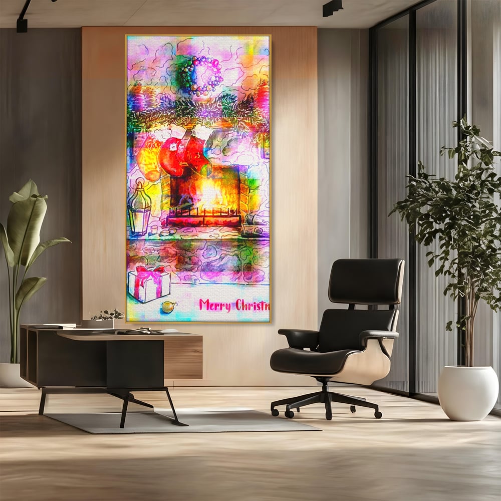 Tablou Canvas Premium LuxCanva® A1233, Merry Christmas , Decorativ, Living, Craciun, Globuri, Cadou, Iarna, Dormitor, Culori Vibrante