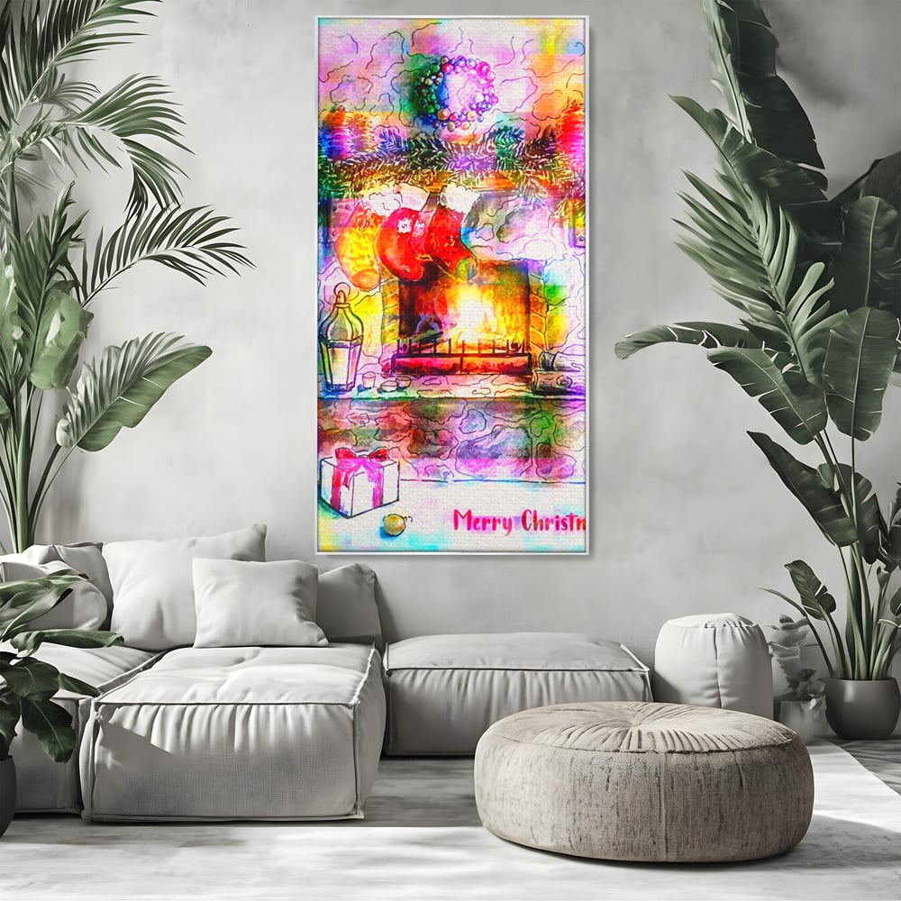 Tablou Canvas Premium LuxCanva® A1233, Merry Christmas , Decorativ, Living, Craciun, Globuri, Cadou, Iarna, Dormitor, Culori Vibrante