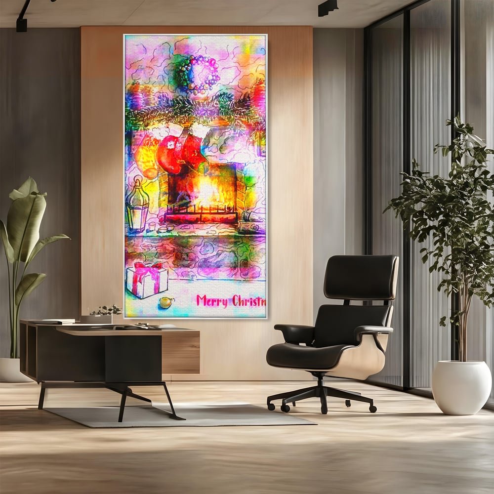 Tablou Canvas Premium LuxCanva® A1233, Merry Christmas , Decorativ, Living, Craciun, Globuri, Cadou, Iarna, Dormitor, Culori Vibrante