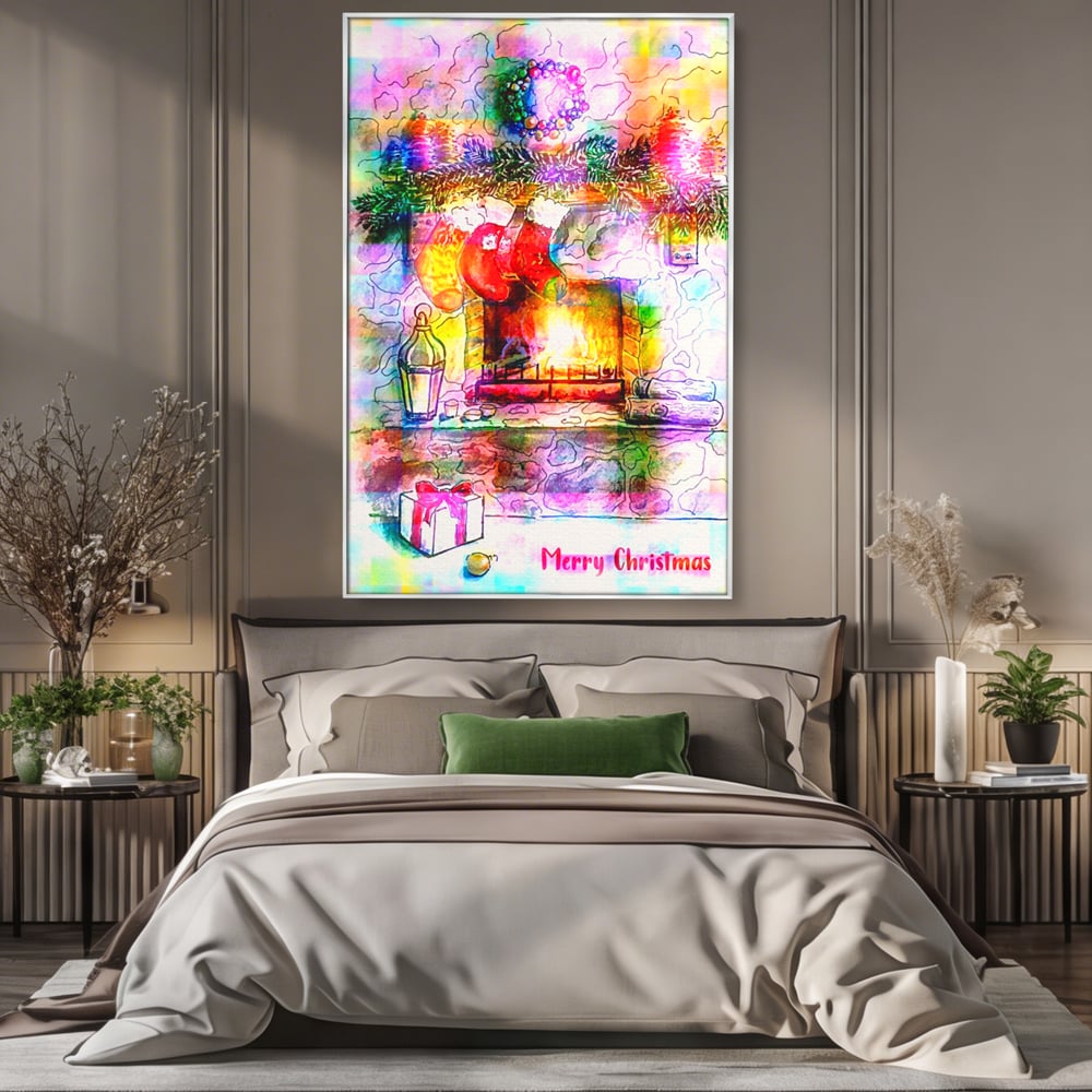 Tablou Canvas Premium LuxCanva® A1233, Merry Christmas , Decorativ, Living, Craciun, Globuri, Cadou, Iarna, Dormitor, Culori Vibrante