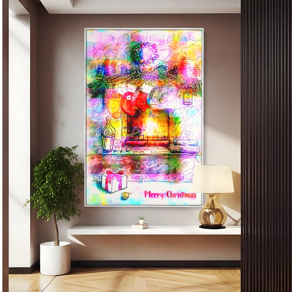Tablou Canvas Premium LuxCanva® A1233, Merry Christmas , Decorativ, Living, Craciun, Globuri, Cadou, Iarna, Dormitor, Culori Vibrante