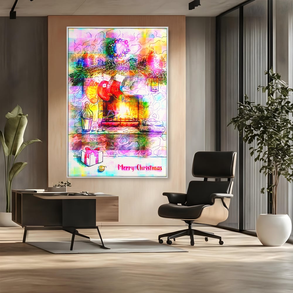 Tablou Canvas Premium LuxCanva® A1233, Merry Christmas , Decorativ, Living, Craciun, Globuri, Cadou, Iarna, Dormitor, Culori Vibrante