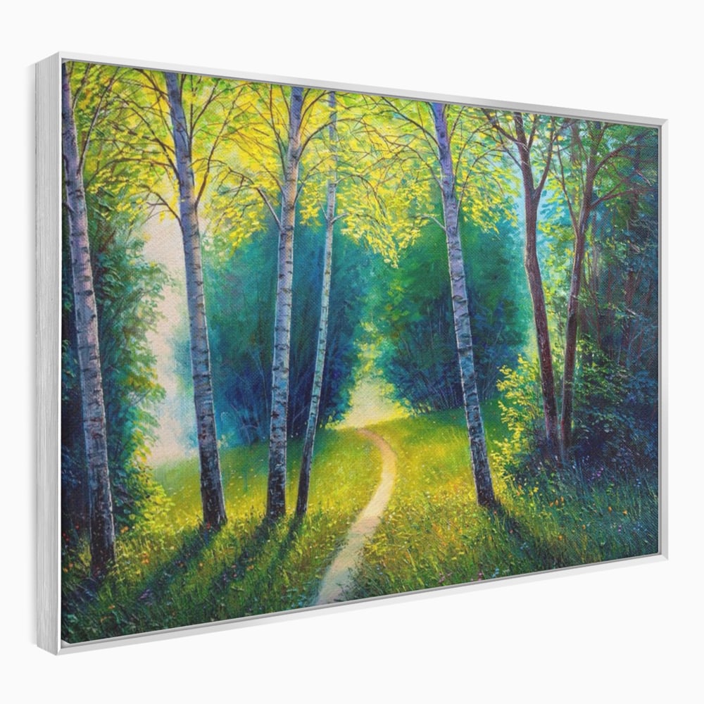 Tablou Canvas Premium LuxCanva® A1234, Aleea Din Padure , Decorativ, Living, Natura, Verde, Copaci, Iarba, Arbori, Dormitor, Culori Vibrante