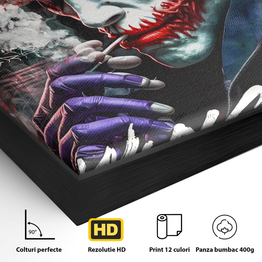 Leinwandbilder Premium LuxCanva® A1235, Warum so ernst, Dekorativ, Wohnen, Joker, Film, Schauspieler, Thriller, Schlafzimmer, Kräftige Farben