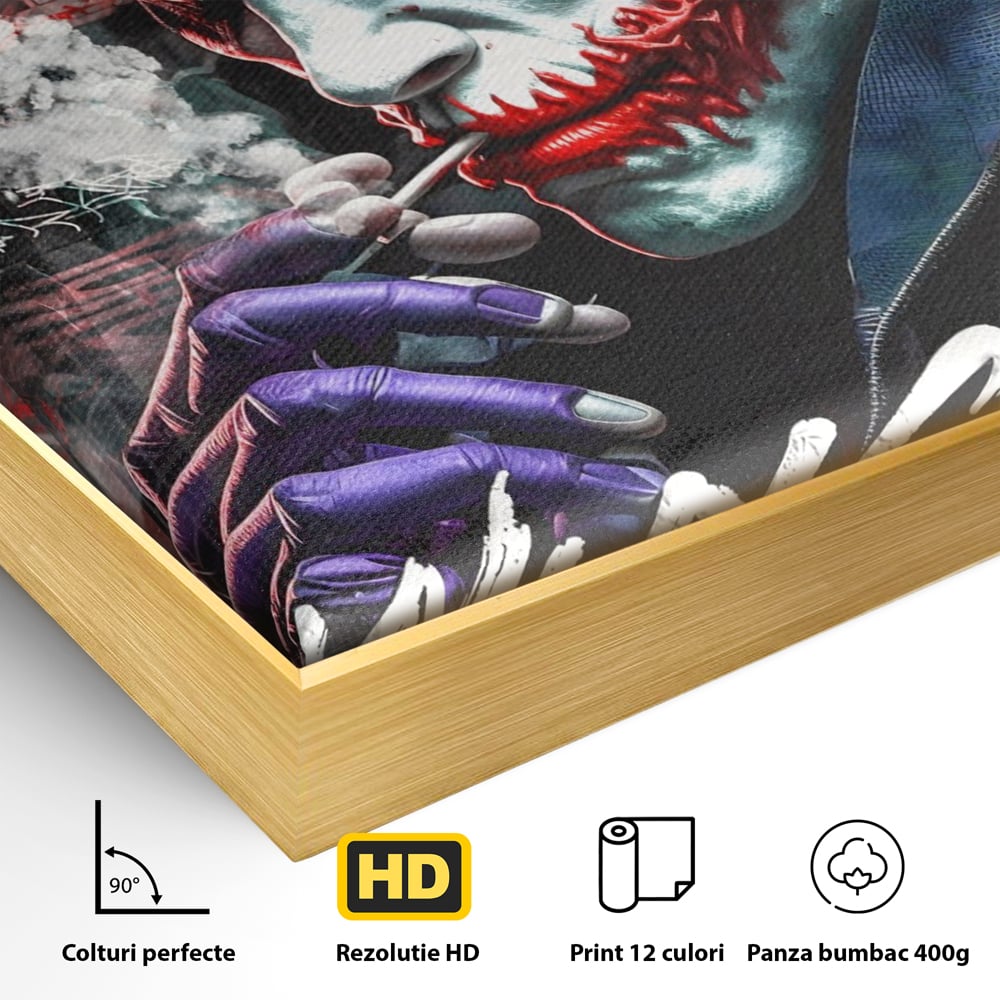 Leinwandbilder Premium LuxCanva® A1235, Warum so ernst, Dekorativ, Wohnen, Joker, Film, Schauspieler, Thriller, Schlafzimmer, Kräftige Farben