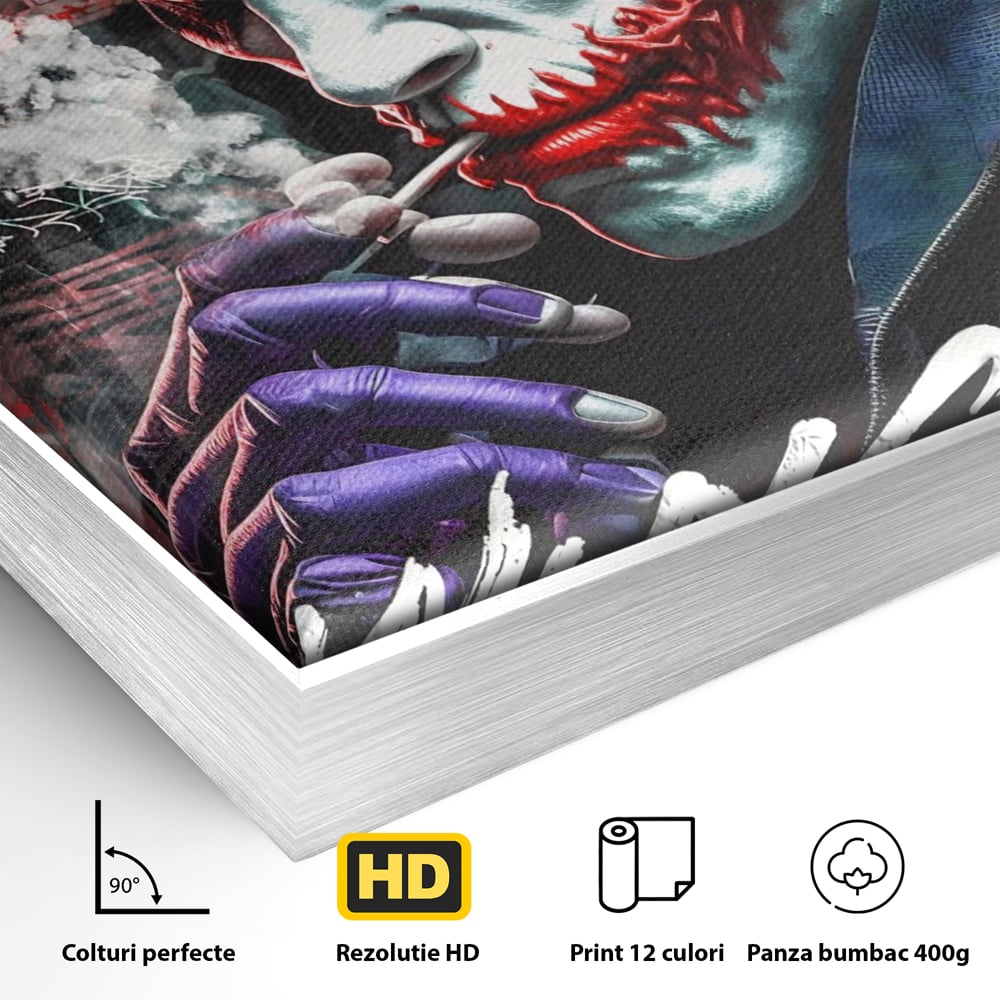 Leinwandbilder Premium LuxCanva® A1235, Warum so ernst, Dekorativ, Wohnen, Joker, Film, Schauspieler, Thriller, Schlafzimmer, Kräftige Farben
