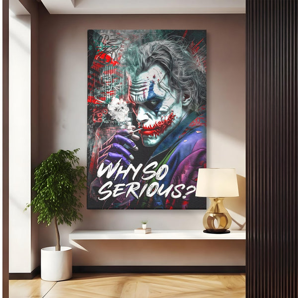 Tablou Canvas Premium LuxCanva® A1235, Why So Serios? , Decorativ, Living, Joker, Film, Actor, Thriller, Dormitor, Culori Vibrante