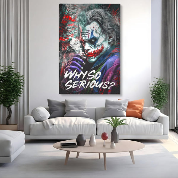 Tablou Canvas Premium LuxCanva® A1235, Why So Serios? , Decorativ, Living, Joker, Film, Actor, Thriller, Dormitor, Culori Vibrante