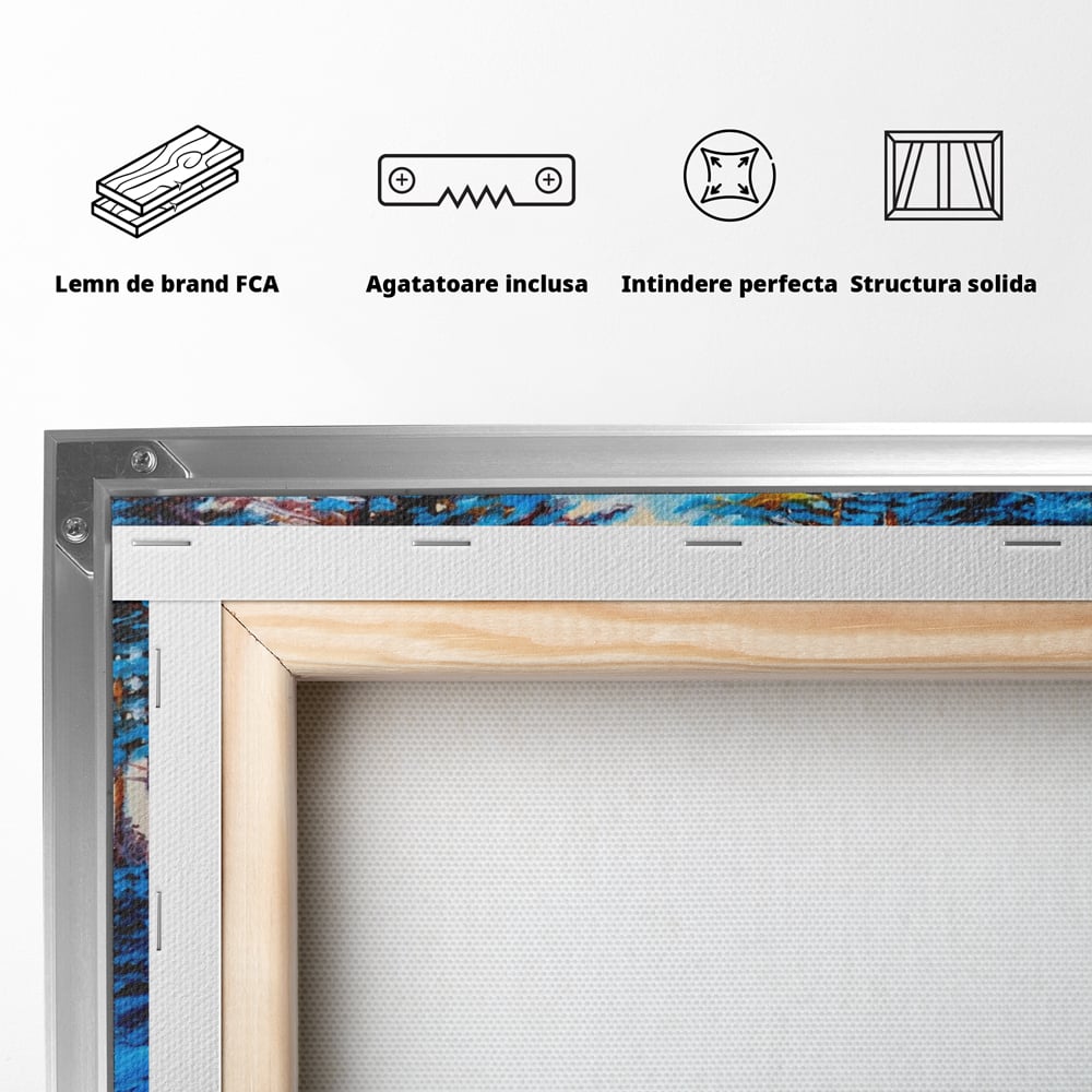 Tablou Canvas Premium LuxCanva® A1236, Peisaj De Iarna ,  Decorativ, Living, Padure, Zapada, Natura, Fulgi De Nea, Dormitor, Culori Vibrante