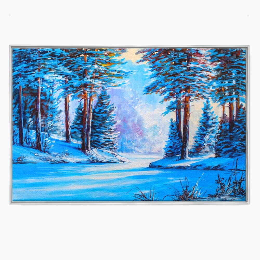 Tablou Canvas Premium LuxCanva® A1236, Peisaj De Iarna ,  Decorativ, Living, Padure, Zapada, Natura, Fulgi De Nea, Dormitor, Culori Vibrante