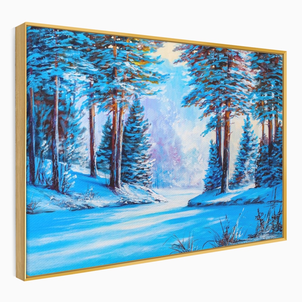 Tablou Canvas Premium LuxCanva® A1236, Peisaj De Iarna ,  Decorativ, Living, Padure, Zapada, Natura, Fulgi De Nea, Dormitor, Culori Vibrante