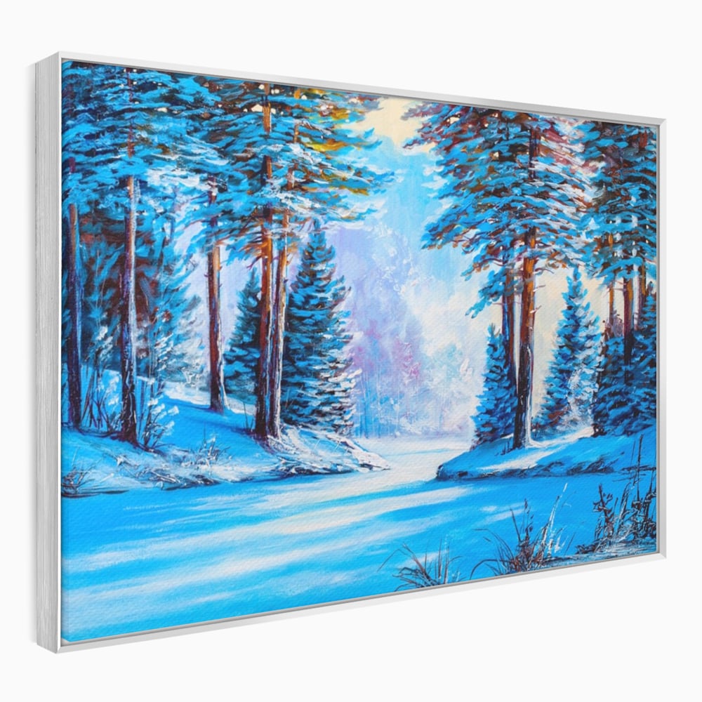 Tablou Canvas Premium LuxCanva® A1236, Peisaj De Iarna ,  Decorativ, Living, Padure, Zapada, Natura, Fulgi De Nea, Dormitor, Culori Vibrante