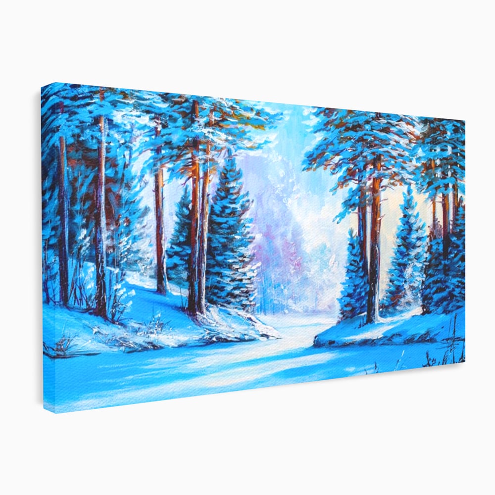 Tablou Canvas Premium LuxCanva® A1236, Peisaj De Iarna ,  Decorativ, Living, Padure, Zapada, Natura, Fulgi De Nea, Dormitor, Culori Vibrante