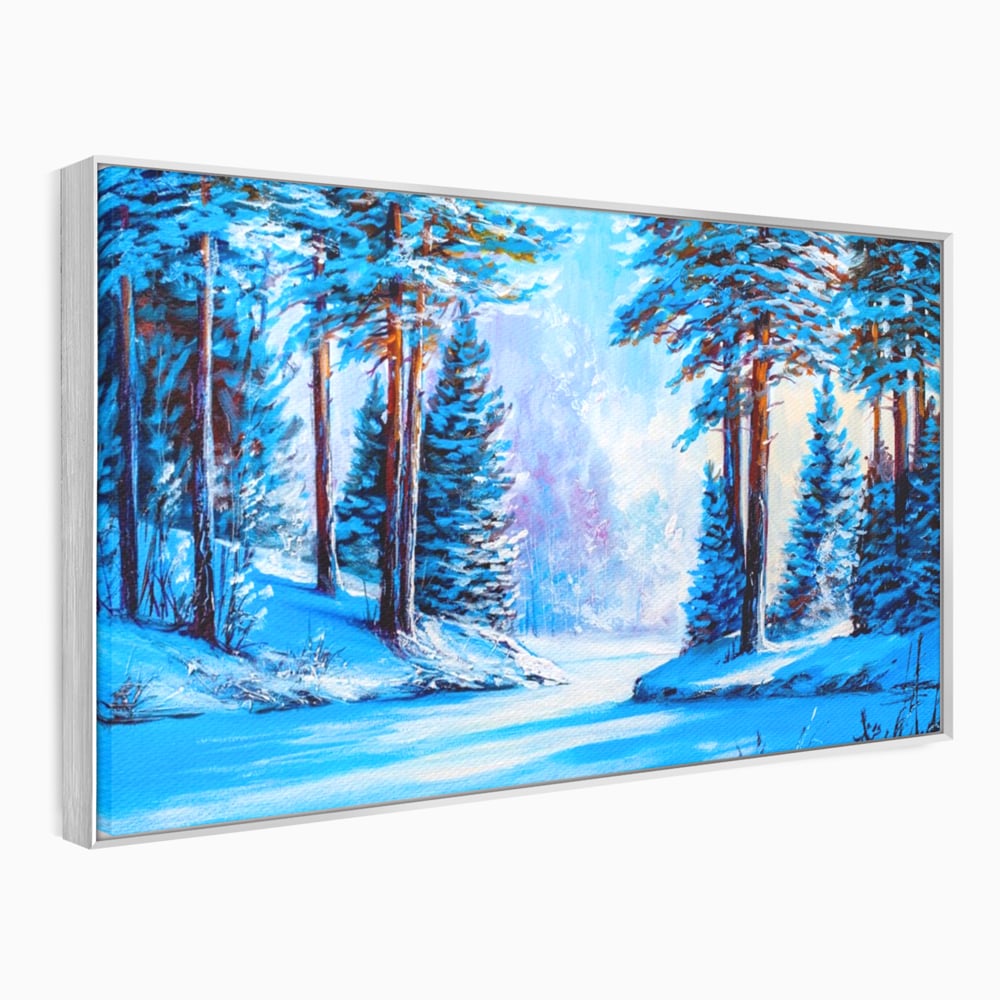 Tablou Canvas Premium LuxCanva® A1236, Peisaj De Iarna ,  Decorativ, Living, Padure, Zapada, Natura, Fulgi De Nea, Dormitor, Culori Vibrante