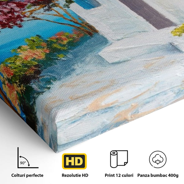 Tablou Canvas Premium LuxCanva® A1237, Copacul Cu Flori , Decorativ, Living, Arbore, Mare, Alee, Casa, Flori, Dormitor, Culori Vibrante