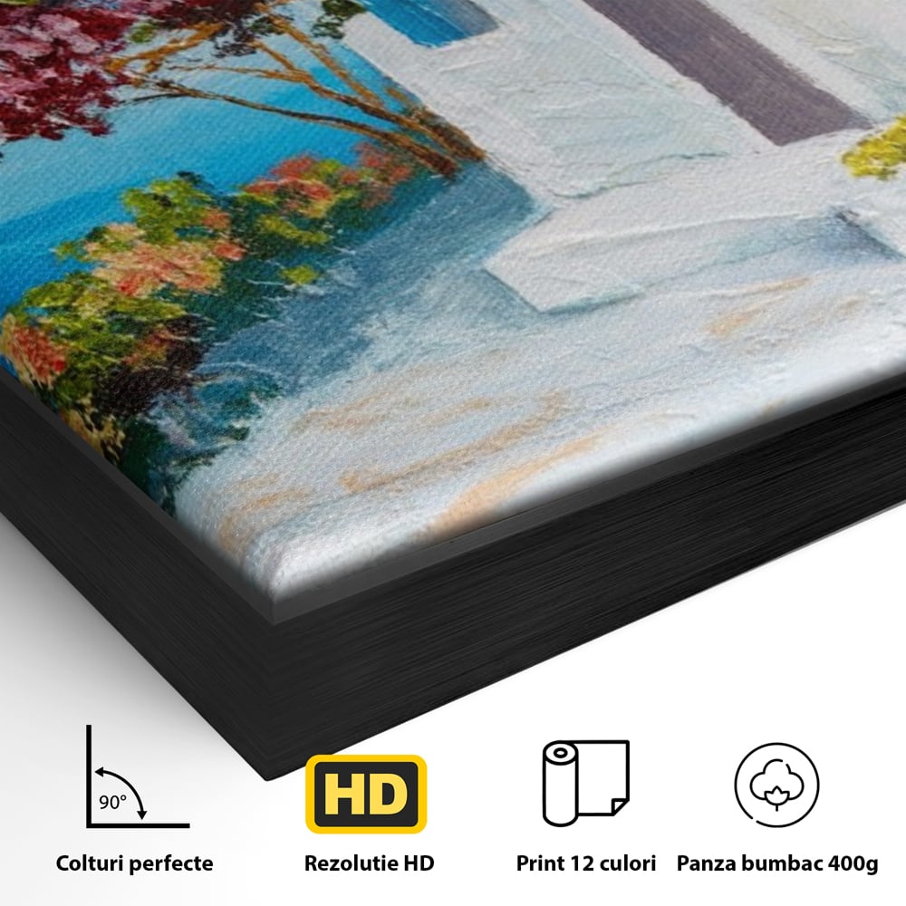 Tablou Canvas Premium LuxCanva® A1237, Copacul Cu Flori , Decorativ, Living, Arbore, Mare, Alee, Casa, Flori, Dormitor, Culori Vibrante