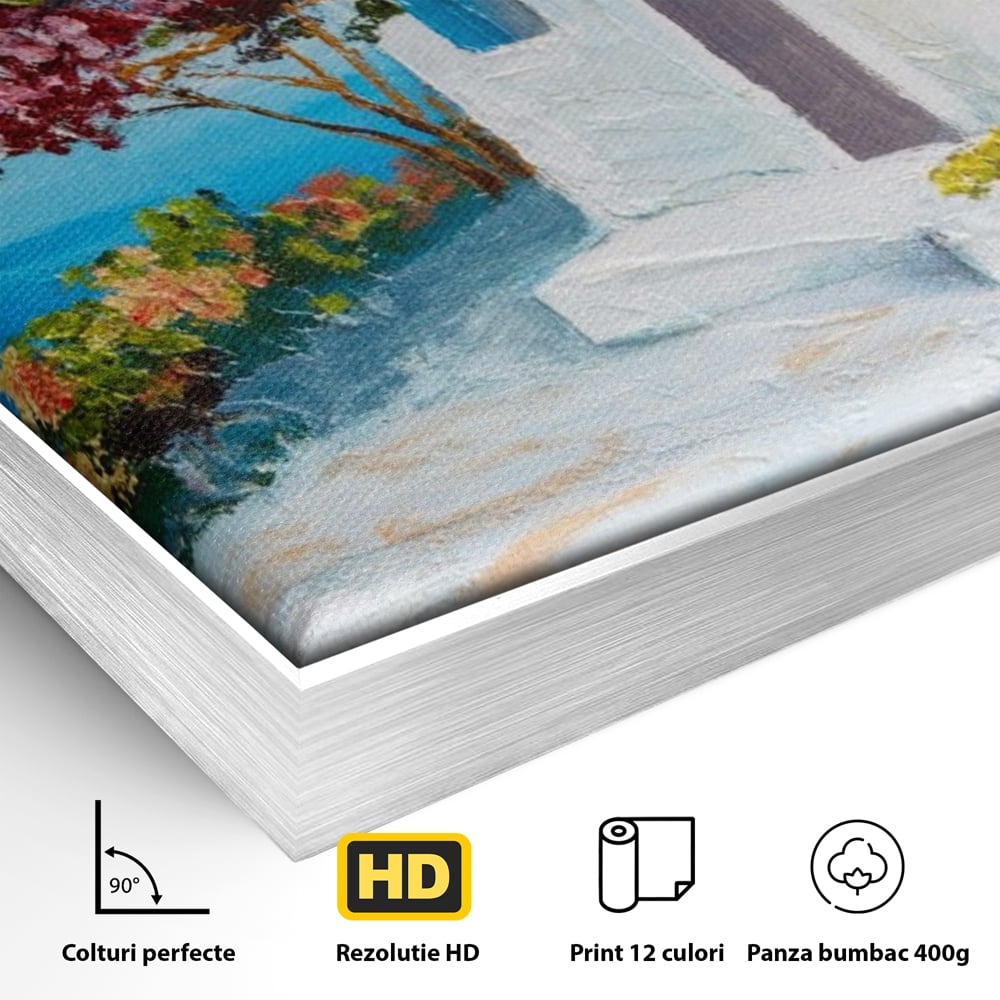 Tablou Canvas Premium LuxCanva® A1237, Copacul Cu Flori , Decorativ, Living, Arbore, Mare, Alee, Casa, Flori, Dormitor, Culori Vibrante