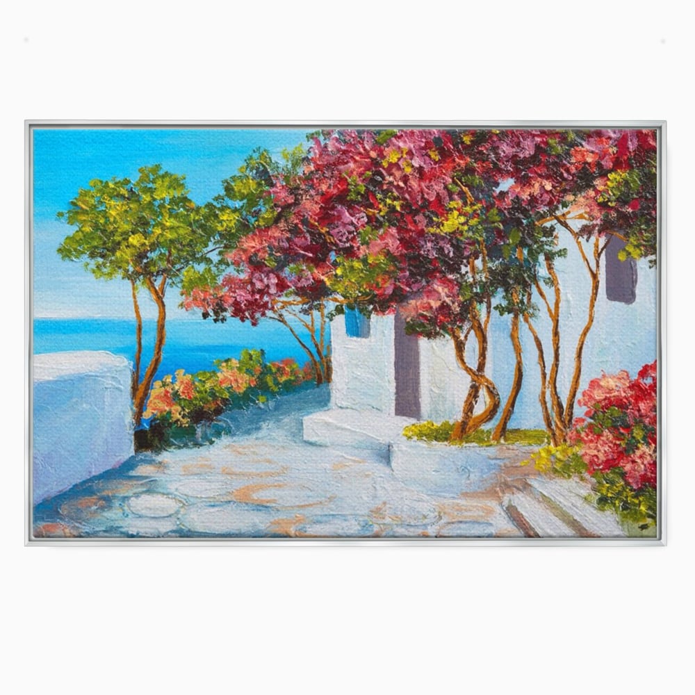 Tablou Canvas Premium LuxCanva® A1237, Copacul Cu Flori , Decorativ, Living, Arbore, Mare, Alee, Casa, Flori, Dormitor, Culori Vibrante