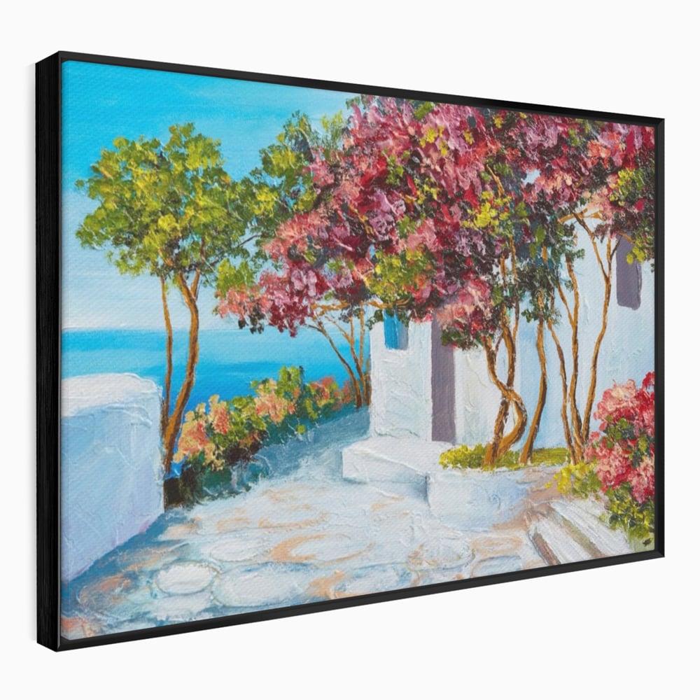Tablou Canvas Premium LuxCanva® A1237, Copacul Cu Flori , Decorativ, Living, Arbore, Mare, Alee, Casa, Flori, Dormitor, Culori Vibrante