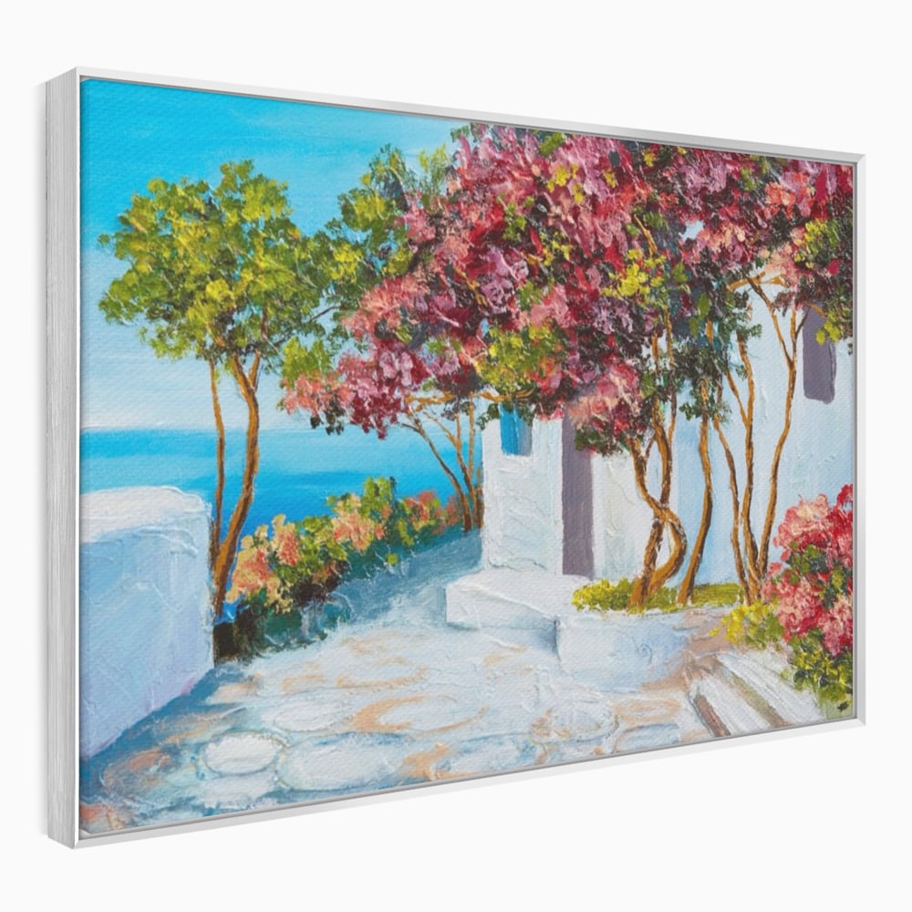 Tablou Canvas Premium LuxCanva® A1237, Copacul Cu Flori , Decorativ, Living, Arbore, Mare, Alee, Casa, Flori, Dormitor, Culori Vibrante