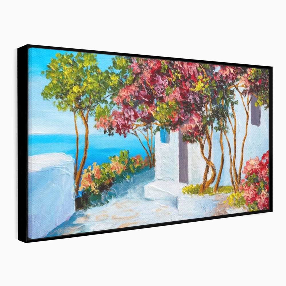 Tablou Canvas Premium LuxCanva® A1237, Copacul Cu Flori , Decorativ, Living, Arbore, Mare, Alee, Casa, Flori, Dormitor, Culori Vibrante