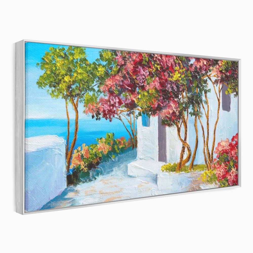 Tablou Canvas Premium LuxCanva® A1237, Copacul Cu Flori , Decorativ, Living, Arbore, Mare, Alee, Casa, Flori, Dormitor, Culori Vibrante