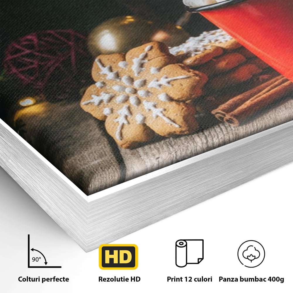 Tablou Canvas Premium LuxCanva® A1238, Christmas Gingerbread , Decorativ, Living, Turta Dulce, Bezele, Biscuiti, Sarbatoare, Dormitor, Culori Vibrante