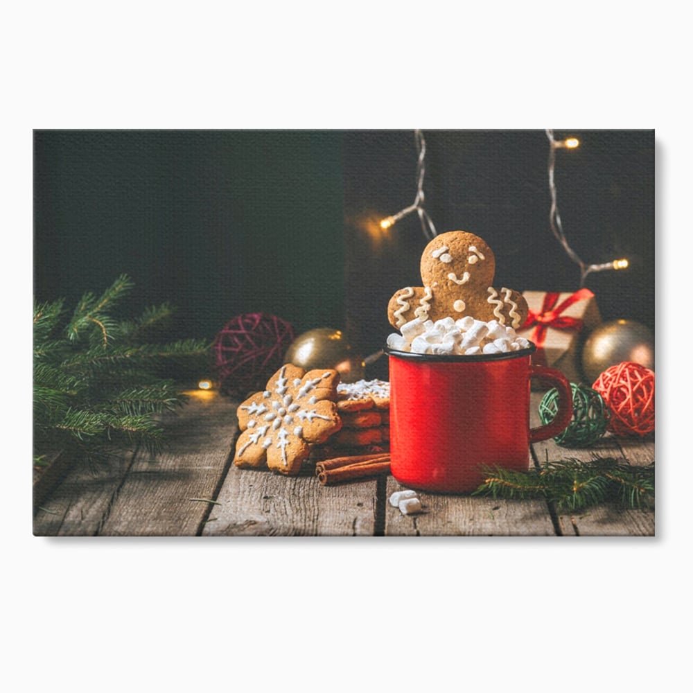 Tablou Canvas Premium LuxCanva® A1238, Christmas Gingerbread , Decorativ, Living, Turta Dulce, Bezele, Biscuiti, Sarbatoare, Dormitor, Culori Vibrante
