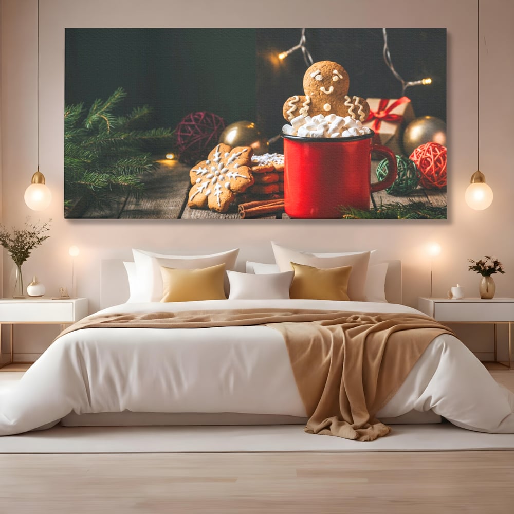 Tablou Canvas Premium LuxCanva® A1238, Christmas Gingerbread , Decorativ, Living, Turta Dulce, Bezele, Biscuiti, Sarbatoare, Dormitor, Culori Vibrante