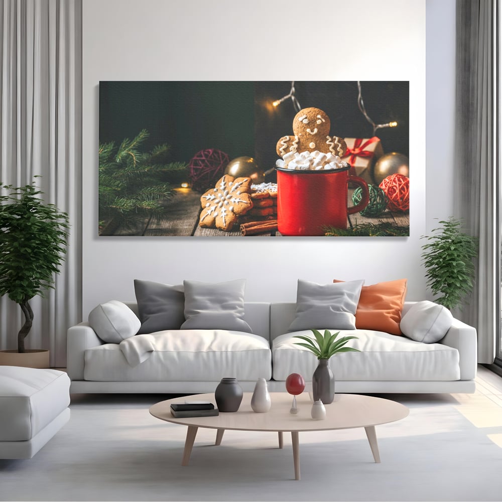Tablou Canvas Premium LuxCanva® A1238, Christmas Gingerbread , Decorativ, Living, Turta Dulce, Bezele, Biscuiti, Sarbatoare, Dormitor, Culori Vibrante