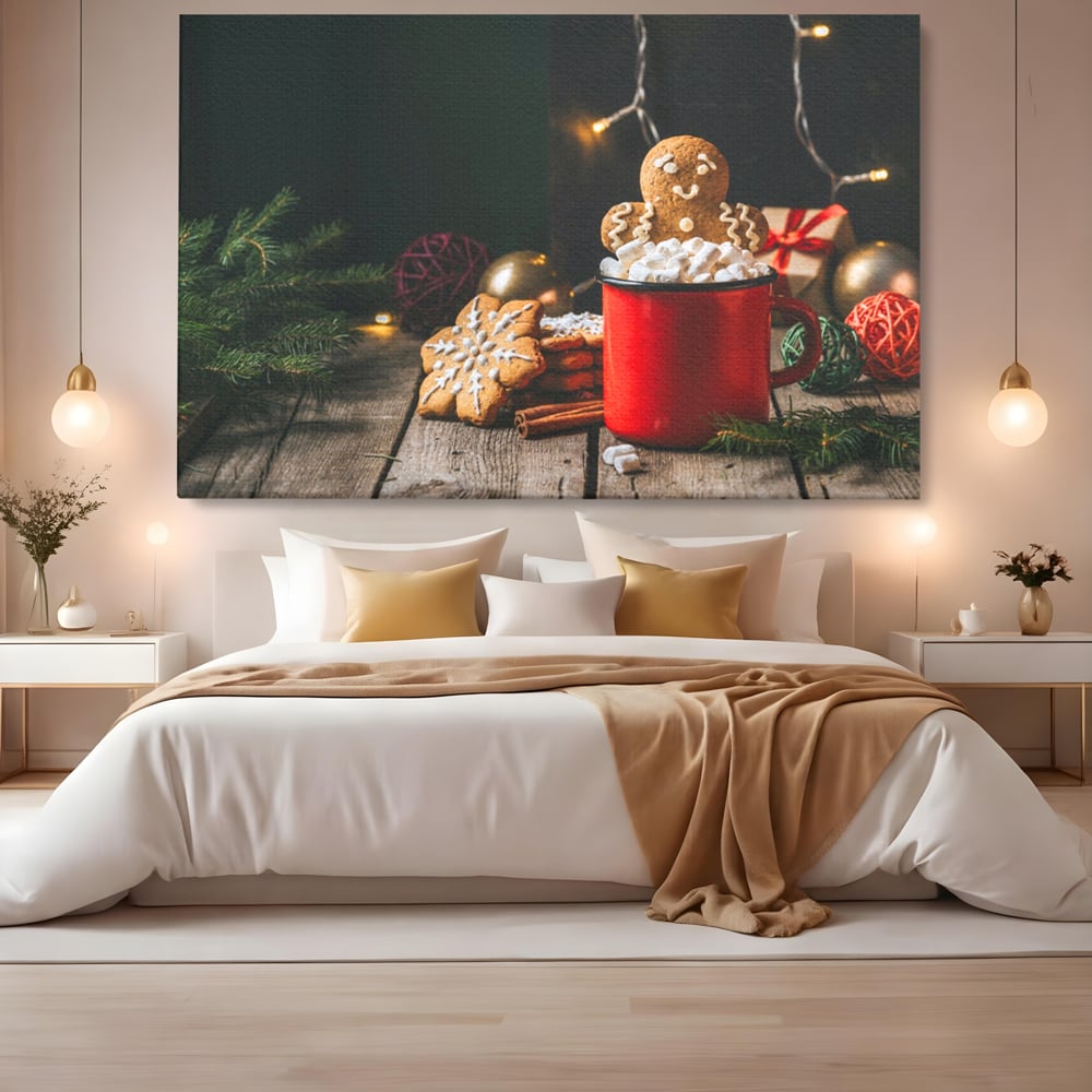 Tablou Canvas Premium LuxCanva® A1238, Christmas Gingerbread , Decorativ, Living, Turta Dulce, Bezele, Biscuiti, Sarbatoare, Dormitor, Culori Vibrante