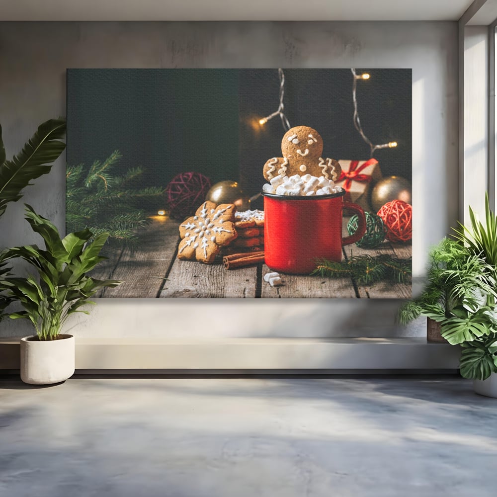 Tablou Canvas Premium LuxCanva® A1238, Christmas Gingerbread , Decorativ, Living, Turta Dulce, Bezele, Biscuiti, Sarbatoare, Dormitor, Culori Vibrante