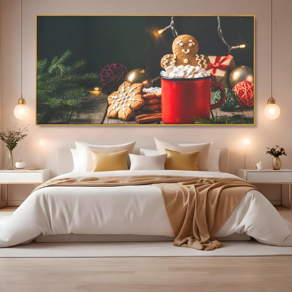Tablou Canvas Premium LuxCanva® A1238, Christmas Gingerbread , Decorativ, Living, Turta Dulce, Bezele, Biscuiti, Sarbatoare, Dormitor, Culori Vibrante