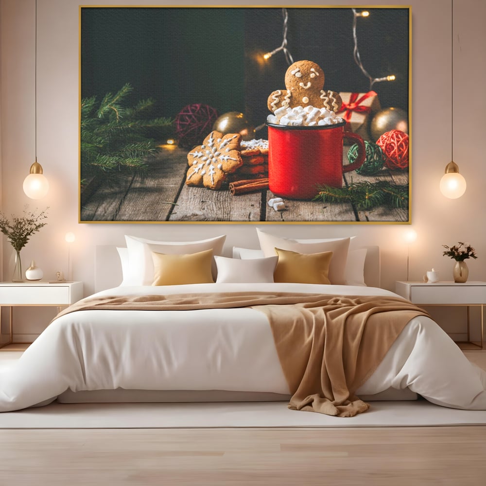 Tablou Canvas Premium LuxCanva® A1238, Christmas Gingerbread , Decorativ, Living, Turta Dulce, Bezele, Biscuiti, Sarbatoare, Dormitor, Culori Vibrante