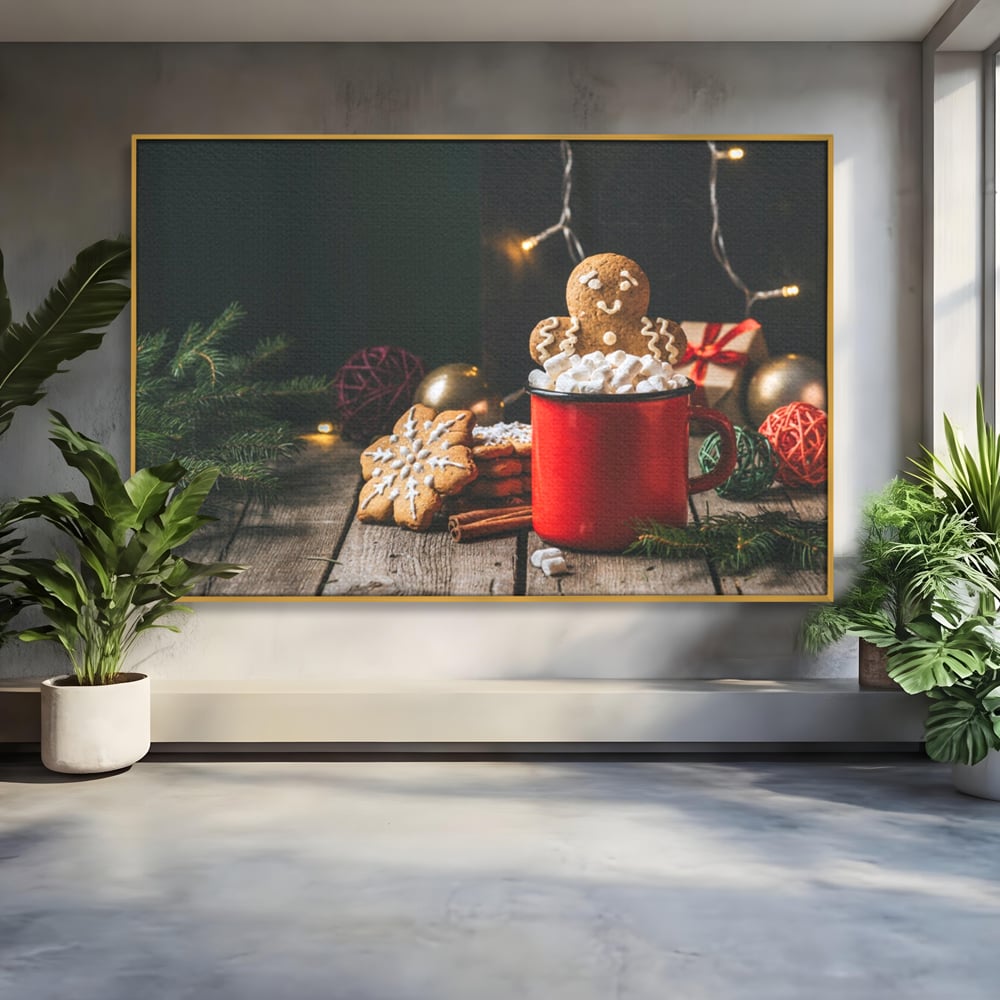 Tablou Canvas Premium LuxCanva® A1238, Christmas Gingerbread , Decorativ, Living, Turta Dulce, Bezele, Biscuiti, Sarbatoare, Dormitor, Culori Vibrante