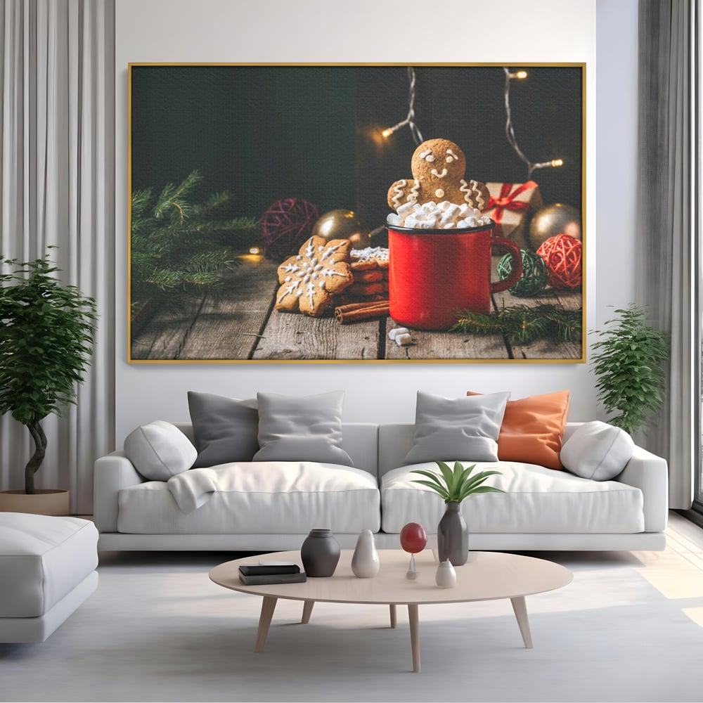 Tablou Canvas Premium LuxCanva® A1238, Christmas Gingerbread , Decorativ, Living, Turta Dulce, Bezele, Biscuiti, Sarbatoare, Dormitor, Culori Vibrante