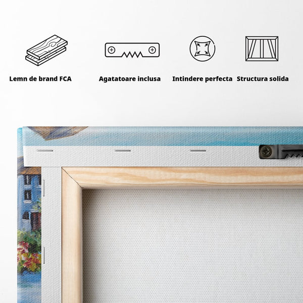 Tablou Canvas Premium LuxCanva® A1239, Flori La Malul Marii , Decorativ, Living, Peisaj, Flori, Mare, Munte, Dormitor, Culori Vibrante