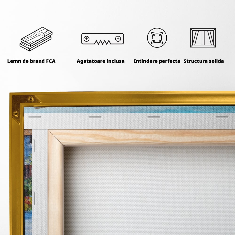 Tablou Canvas Premium LuxCanva® A1239, Flori La Malul Marii , Decorativ, Living, Peisaj, Flori, Mare, Munte, Dormitor, Culori Vibrante