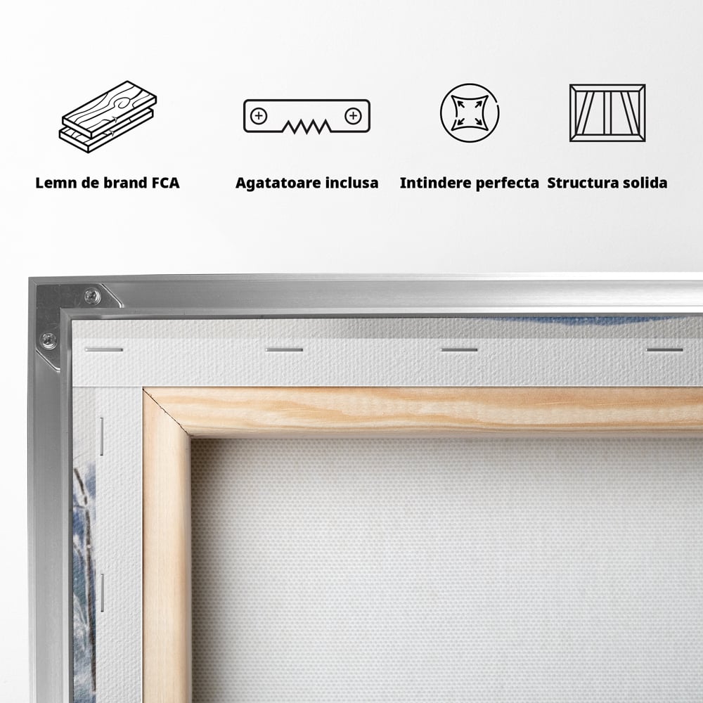 Tablou Canvas Premium LuxCanva® A1240, Peisaj De Poveste , Decorativ, Living, Peisaj, Zapada, Casa, Brad, Iarna, Dormitor, Culori Vibrante
