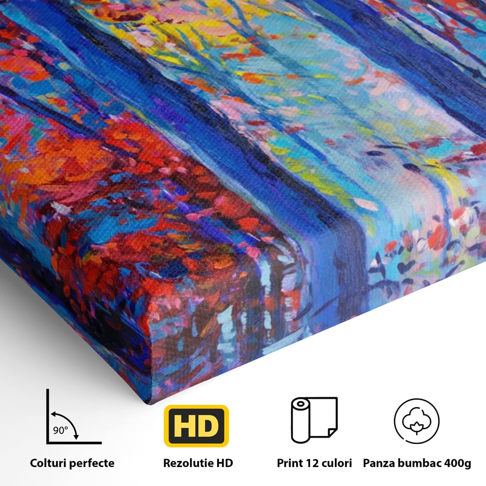 Leinwandbilder LuxCanva Premium Leinwandbilder® A1244, Red Forest , Dekorativ, Wohnen, Herbst, Blätter, Herbst, Blätter, Arabisch, Natur, Landschaft, Schlafzimmer, Lebendige Farben