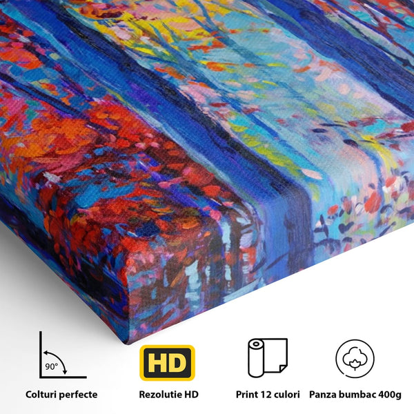 Leinwandbilder LuxCanva Premium Leinwandbilder® A1244, Red Forest , Dekorativ, Wohnen, Herbst, Blätter, Herbst, Blätter, Arabisch, Natur, Landschaft, Schlafzimmer, Lebendige Farben