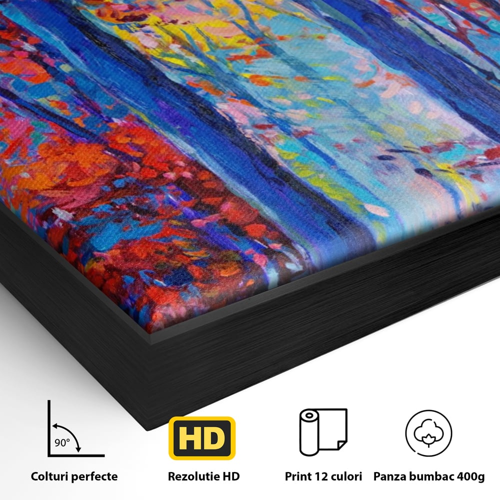 Leinwandbilder LuxCanva Premium Leinwandbilder® A1244, Red Forest , Dekorativ, Wohnen, Herbst, Blätter, Herbst, Blätter, Arabisch, Natur, Landschaft, Schlafzimmer, Lebendige Farben