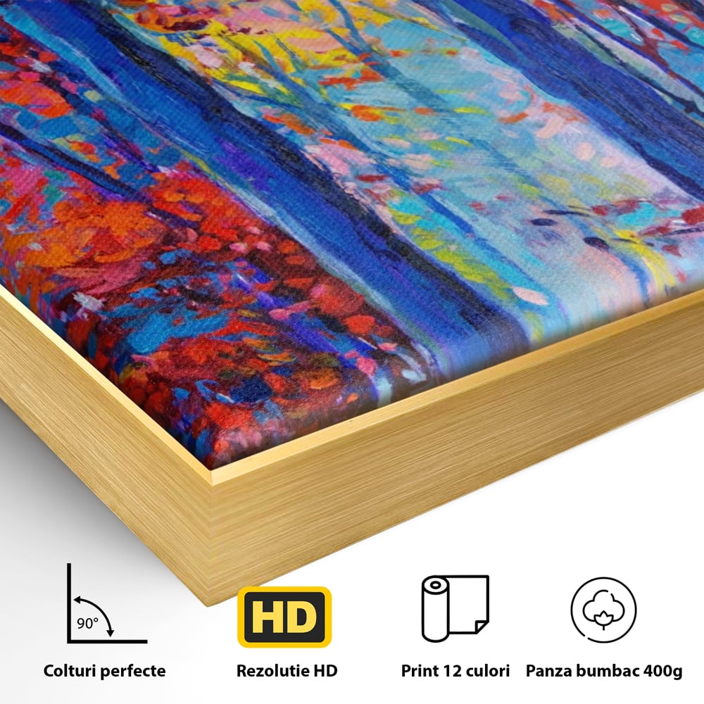 Leinwandbilder LuxCanva Premium Leinwandbilder® A1244, Red Forest , Dekorativ, Wohnen, Herbst, Blätter, Herbst, Blätter, Arabisch, Natur, Landschaft, Schlafzimmer, Lebendige Farben