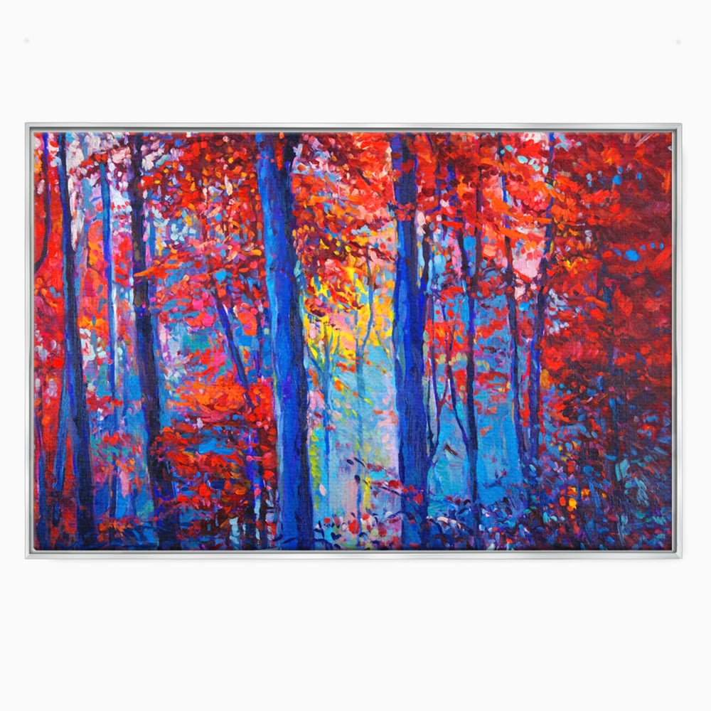 Leinwandbilder LuxCanva Premium Leinwandbilder® A1244, Red Forest , Dekorativ, Wohnen, Herbst, Blätter, Herbst, Blätter, Arabisch, Natur, Landschaft, Schlafzimmer, Lebendige Farben
