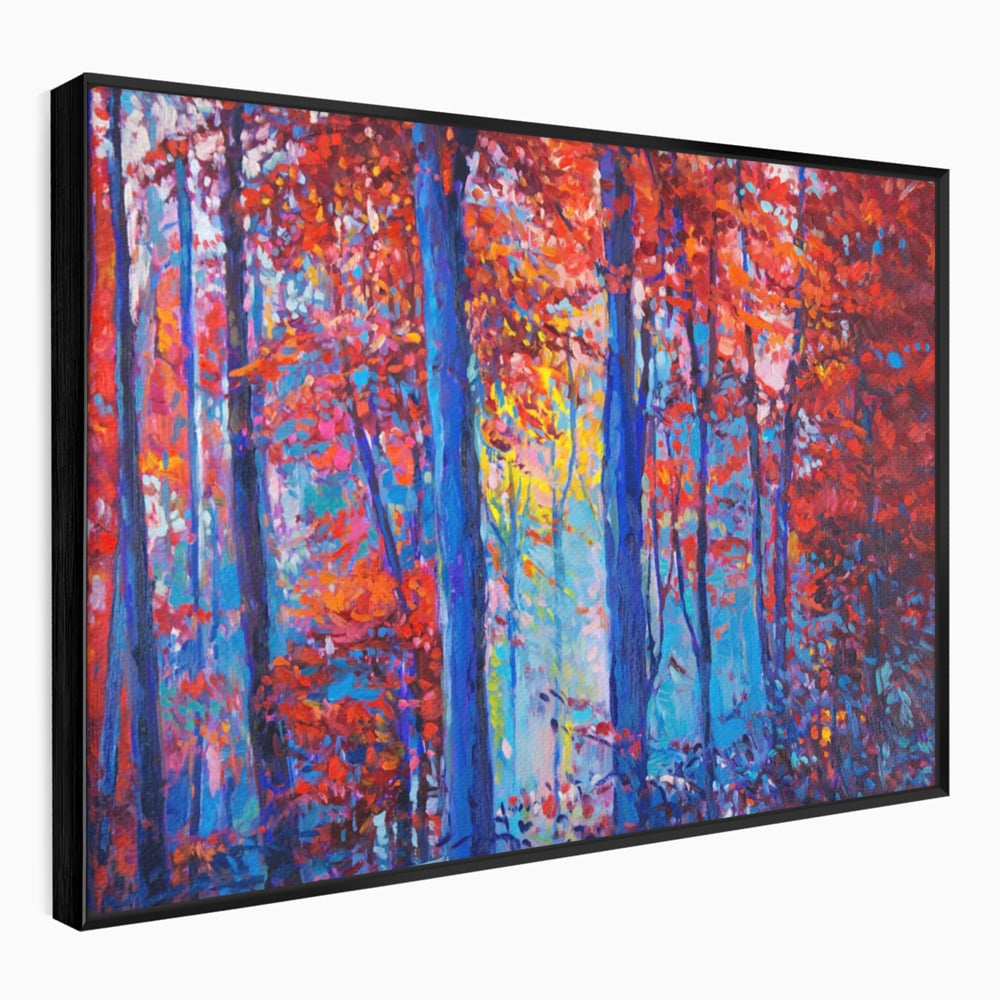 Leinwandbilder LuxCanva Premium Leinwandbilder® A1244, Red Forest , Dekorativ, Wohnen, Herbst, Blätter, Herbst, Blätter, Arabisch, Natur, Landschaft, Schlafzimmer, Lebendige Farben