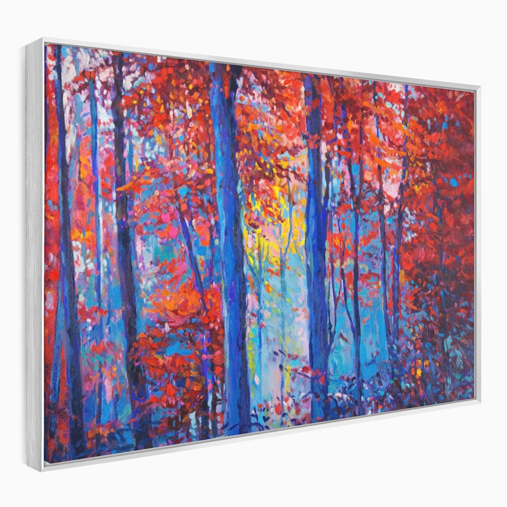 Leinwandbilder LuxCanva Premium Leinwandbilder® A1244, Red Forest , Dekorativ, Wohnen, Herbst, Blätter, Herbst, Blätter, Arabisch, Natur, Landschaft, Schlafzimmer, Lebendige Farben