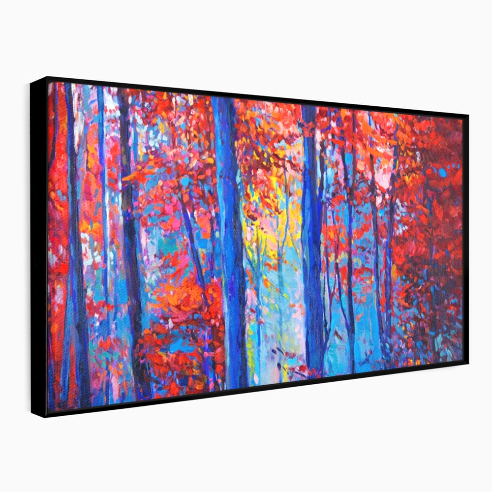 Leinwandbilder LuxCanva Premium Leinwandbilder® A1244, Red Forest , Dekorativ, Wohnen, Herbst, Blätter, Herbst, Blätter, Arabisch, Natur, Landschaft, Schlafzimmer, Lebendige Farben