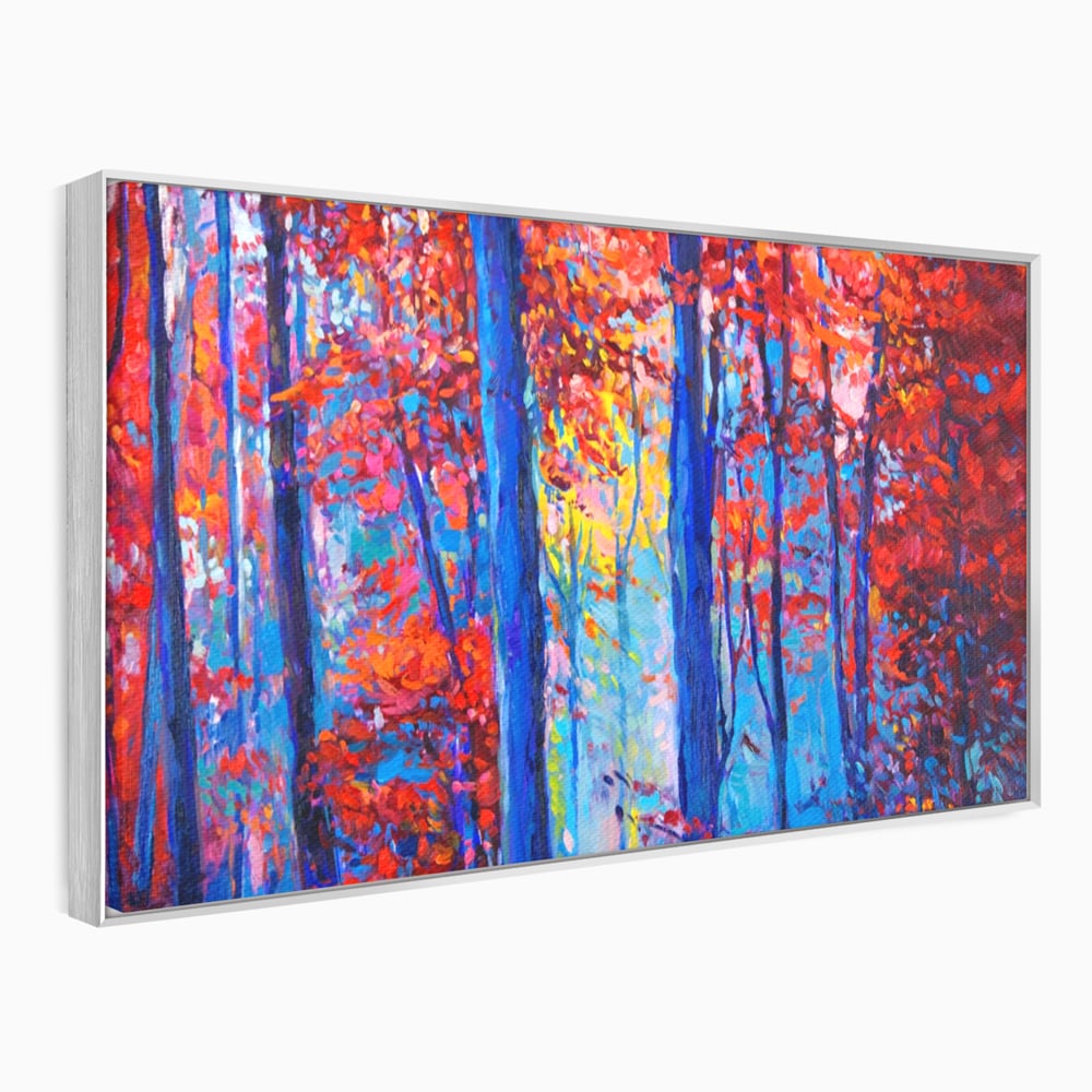 Leinwandbilder LuxCanva Premium Leinwandbilder® A1244, Red Forest , Dekorativ, Wohnen, Herbst, Blätter, Herbst, Blätter, Arabisch, Natur, Landschaft, Schlafzimmer, Lebendige Farben