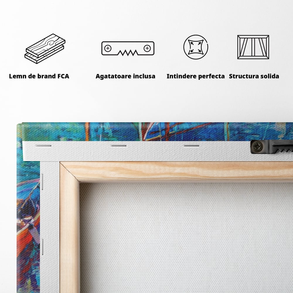 Leinwand Wandkunst Leinwand Wandkunst LuxCanva® A1245, 3 Boote , Dekorativ, Wohnen, Meer, Meer, Boot, Hafen, Schlafzimmer, Lebendige Farben
