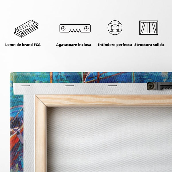 Leinwand Wandkunst Leinwand Wandkunst LuxCanva® A1245, 3 Boote , Dekorativ, Wohnen, Meer, Meer, Boot, Hafen, Schlafzimmer, Lebendige Farben